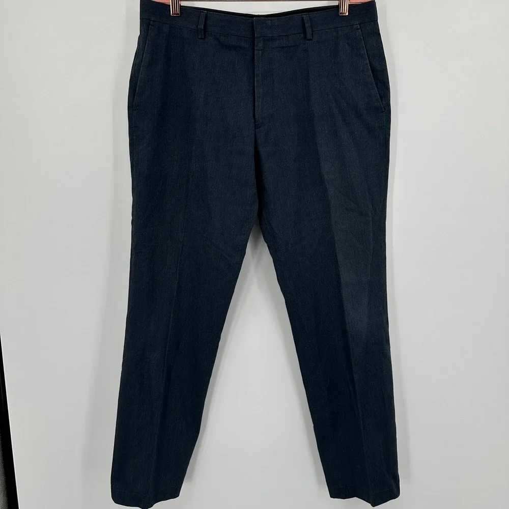 J. Crew‎ Ludlow Slim Fit Dress Pants Mens W36 L32 Navy Blue Cotton Blend